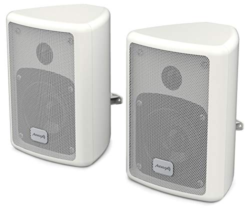 Audibax Pícolo PR-41W Pareja Altavoces Estantería HiFi y Sonorización 75 W Soporte Pared Incluido Blanco von Audibax