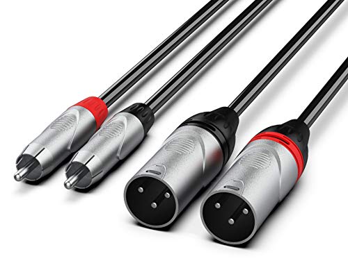 Audibax Pro Cable 2 XLR Macho a 2 RCA 1.5 Metros Negro von Audibax