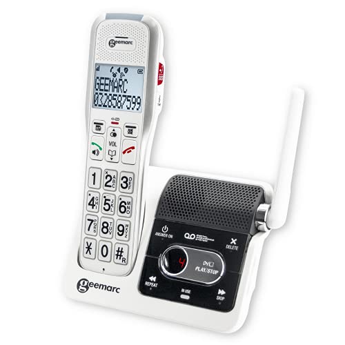 Geemarc - Amplidect 595 U.L.E. - Verstärktes schnurloses Telefon - Anrufer-ID - Anrufbeantworter und Anrufsperre - Hörgerätekompatibel - Lauter Klingelton - Große Tasten Geemarc - Amplidect 595 U.L.E. - Verstärktes schnurloses Telefon - Anrufer-ID - Anrufbeantworter und Anrufsperre - Hörgerätekompatibel - Lauter Klingelton - Große Tasten von Audilo