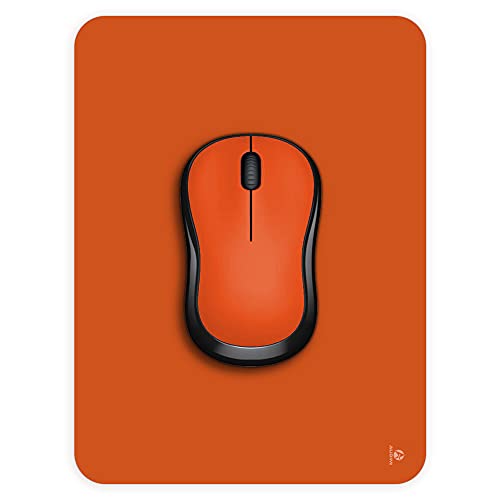 Audimi Kleines Mauspad, 15,2 x 20,3 cm, Mini-Mauspad für Laptop, kabellose Maus, Zuhause, Büro, Reisen, tragbar und waschbar, Orange von Audimi