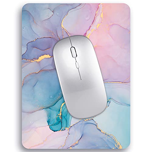 Audimi Kleines Mauspad 15 x 20 cm, Mini Mauspad dick für Laptop Wireless Mouse Home Office Travel, tragbar & waschbar (Bunter Marmor) von Audimi
