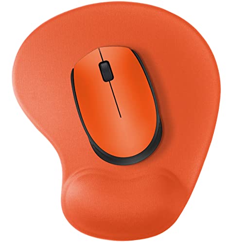 Audimi Kleines Mauspad mit Handgelenkauflage Unterstützung Mauspad Rutschfeste Gummiunterseite für Laptop PC Büro Arbeiten Gaming (Orange) von Audimi