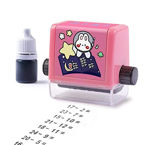 Roller Digitaler Lehrstempel, Additions- und Subtraktionszahlen-Rollstempel, 1-100 Unterrichtsfragen für mathematische Übungen, für Vorschul-, Kindergarten- und Schulbedarf (Subtraction) von Audinpu