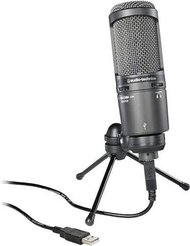 Audio-Technica AT2020USB+USB Kondensatormikrofon mit Richtcharakteristik Niere Schwarz von Audio-Technica
