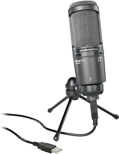 Audio-Technica AT2020USB+ Kondensatormikrofon mit Nierencharakteristik (USB Anschluss) für Voiceover, Podcasting, Gesang oder instrumentale Live-Aufnahmen von Audio-Technica
