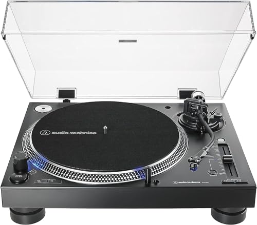 Audio-Technica LP140XPBKEUK Professioneller Manueller DJ-Plattenspieler mit Direktantrieb Schwarz von Audio-Technica