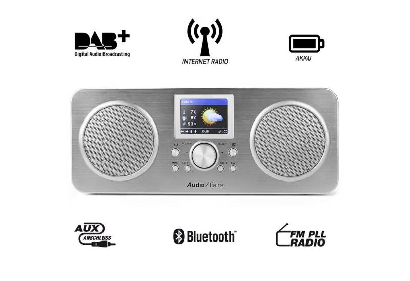 AudioAffairs IR 010 Internet-Radio (Digitalradio (DAB), UKW, Internetradio, 10,00 W, USB-Ladeanschluss mit Powerbank) von AudioAffairs