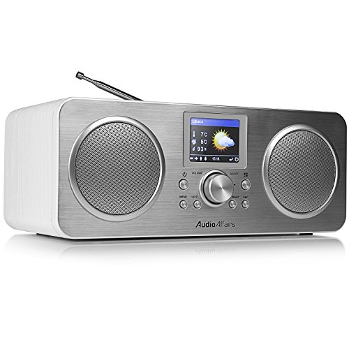 IR 010 Internetradio, Dab Radio mit Bluetooth und WLAN, Digitalradio mit LC-Farbdisplay, Akku, integrierte Powerbank mit USB Anschluss, Senderspeicher, Kompakt-Anlage in weiß IR 010 Internetradio, Dab Radio mit Bluetooth und WLAN, Digitalradio mit LC-Farbdisplay, Akku, integrierte Powerbank mit USB Anschluss, Senderspeicher, Kompakt-Anlage in weiß von AudioAffairs