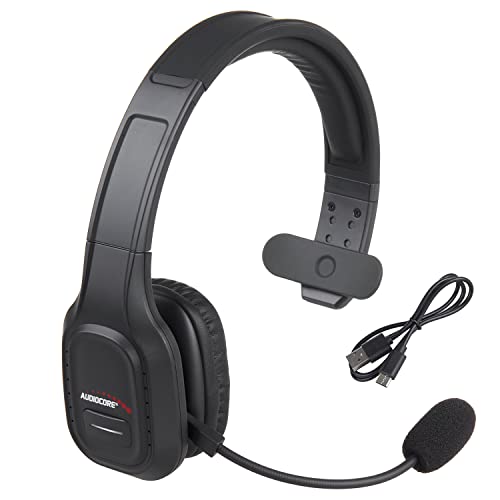 Audiocore AC864 Bluetooth Headset mit Noise Canceling Mikrofon für Call Center Over-Ear Kopfhörer 32 Stunden Sprechzeit Handsfree Wireless Kompatibel mit Google Assistant und Siri von Audiocore