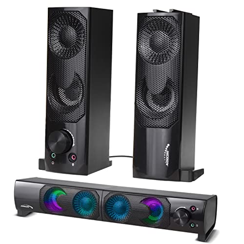Audiocore AC955 2 in 1 2.0 PC-Lautsprecher mit Soundbar Funktion RGB-Hintergrundbeleuchtung Stereo-Lautsprecher 2x3W RMS AUX 3,5 mm USB-Stromversorgung Audiocore AC955 2 in 1 2.0 PC-Lautsprecher mit Soundbar Funktion RGB-Hintergrundbeleuchtung Stereo-Lautsprecher 2x3W RMS AUX 3,5 mm USB-Stromversorgung von Audiocore