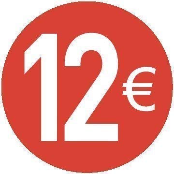 200 Stück - 20mm Euro Preisaufkleber - 20 Verschiedene Preise Zur Wahl Aus - 12 Euro Rot von Audioprint Ltd.