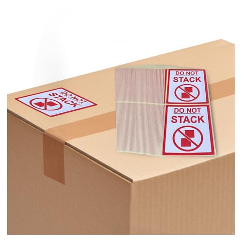 Klebeetiketten mit Aufschrift „Do Not Stack“ (nicht aufeinander stapeln), verschiedene Größen verfügbar rot von Audioprint Ltd.