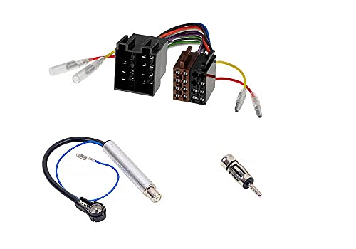 Audioproject A218 - Auto-Radio Radio-Adapter Einbau-Set - VW Seat Skoda Opel - Klemme 15 + 30 steckbar Verlängerung - 2 x ISO DIN Antenne-Adapter von Audioproject