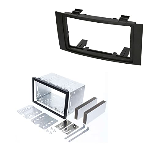 Audioproject A254 - Autoradio Radioblende Doppel DIN kompatibel zu VW Volkswagen Touareg 7L 2003-2010 VW T5 Multivan Caravelle Transporter Einbauschacht Einbaurahmen von Audioproject