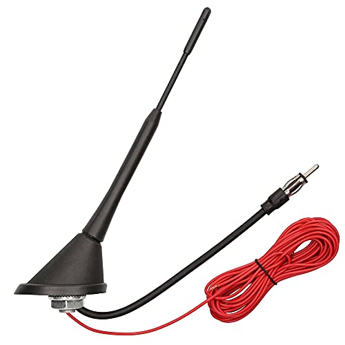 Audioproject A286 - Universal Auto-Antenne 18cm mit Fuß 16V Antennen-Stab Verstärker 5m Stromkabel KFZ Dach Auto-Radio kompatibel mit VW Golf 4 5 6 Passat Polo Audi Opel Corsa Astra Ford BMW Mini von Audioproject