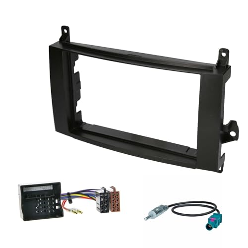 Audioproject A300-10 - Autoradio Set Radioblende Doppel-DIN kompatibel für Mercedes Benz A Klasse W169 B Klasse T245 Sprinter W906 Viano Vito W639 Sprinter W906 Radioadapter Antennenadapter 2-DIN von Audioproject