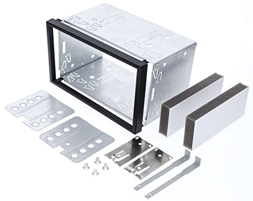 Audioproject A386.1-20 - Autoradio Radioblende Set Einbauschacht 2 DIN kompatibel für Opel Agila Astra Corsa C Combo Omega Vectra Meriva Vivaro Zafira Suzuki Doppel DIN Einbaurahmen Licht Silber von Audioproject