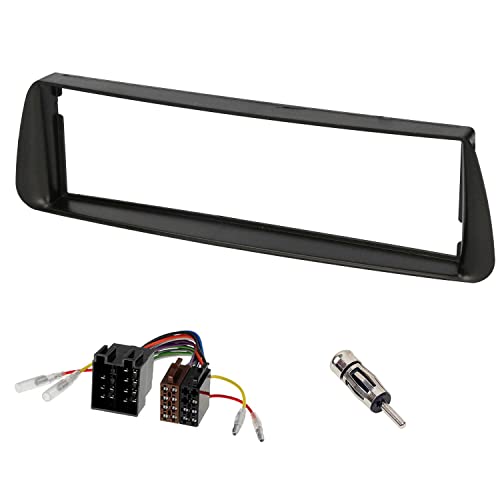 Audioproject A443 - Autoradio Radioblende Set kompatibel mit Peugeot 206 1998-2007 - 1- DIN Radioadapter Antennenadapter ISO DIN schwarz von Audioproject