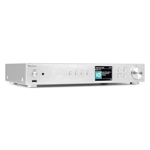 Audizio Adria - Internetradio WLAN Radio mit Bluetooth, DAB Tuner für HiFi Anlage, Spotifiy Connect, HiFi-Tuner, Internet Radio, Digitalradio, USB, AUX, RCA Out, Optical, inkl. Fernbedienung - Silber Audizio Adria - Internetradio WLAN Radio mit Bluetooth, DAB Tuner für HiFi Anlage, Spotifiy Connect, HiFi-Tuner, Internet Radio, Digitalradio, USB, AUX, RCA Out, Optical, inkl. Fernbedienung - Silber von Audizio