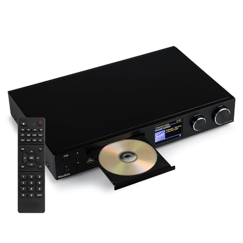 Audizio Bolzano - Receiver Internetradio WLAN mit Bluetooth, CD-Player, Spotify Connect, Wecker, 40.000 Sender, Fernbedienung & App-Steuerung, Toslink & Subwoofer-Anschluss, DAB+ und FM - Schwarz Audizio Bolzano - Receiver Internetradio WLAN mit Bluetooth, CD-Player, Spotify Connect, Wecker, 40.000 Sender, Fernbedienung & App-Steuerung, Toslink & Subwoofer-Anschluss, DAB+ und FM - Schwarz von Audizio
