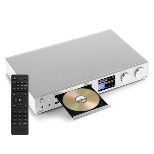 Audizio Bolzano, Internetradio WLAN, DAB Radio mit CD-Player, Spotify Player, Receiver 2x50 Watt, Bluetooth, Wecker, Fernbedienung, App-Steuerung, Toslink, Subwoofer-Anschluss, DAB+ FM, Silber Audizio Bolzano, Internetradio WLAN, DAB Radio mit CD-Player, Spotify Player, Receiver 2x50 Watt, Bluetooth, Wecker, Fernbedienung, App-Steuerung, Toslink, Subwoofer-Anschluss, DAB+ FM, Silber von Audizio