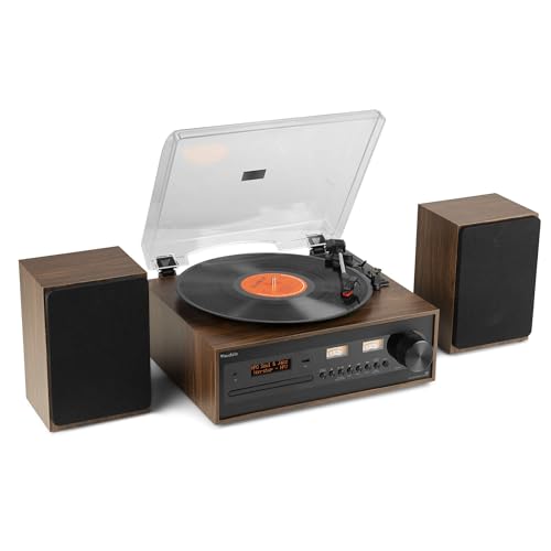 Audizio Boston - Plattenspieler mit Lautsprecher, CD-Player, DAB+ Radio, Schallplattenspieler Bluetooth & USB - Stilvolle HiFi-Anlage für Vinyl, Musik-Streaming & Radio - Riemenantrieb & Retro Design Audizio Boston - Plattenspieler mit Lautsprecher, CD-Player, DAB+ Radio, Schallplattenspieler Bluetooth & USB - Stilvolle HiFi-Anlage für Vinyl, Musik-Streaming & Radio - Riemenantrieb & Retro Design von Audizio