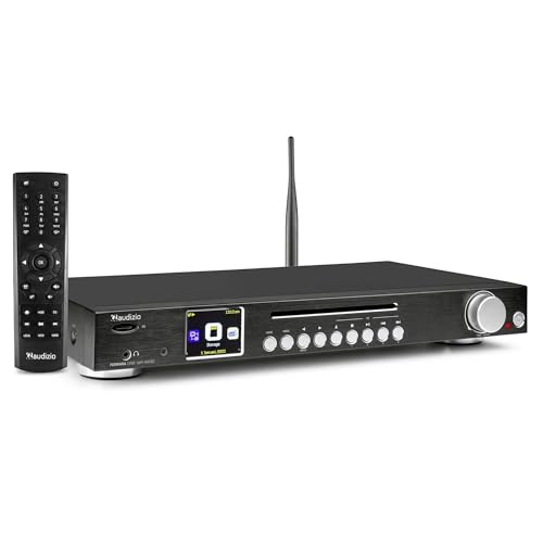 Audizio Ferrara, Internetradio und DAB Radio mit Bluetooth 5.0 und WLAN, UKW, DLNA UPnP Support, DAB Plus Radio mit CD und MP3-Player inkl. Fernbedienung Schwarz von Audizio