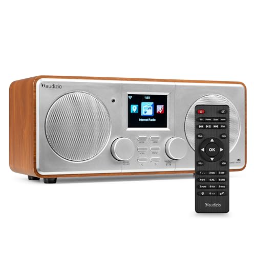 Audizio Foza - Internetradio WLAN, DAB Radio mit Bluetooth, Fernbedienung, 50 Watt, FM, AUX in, USB, MP3, Kopfhörer Anschluss, DAB Plus Radio, Küchenradio, Dual Alarm, Sleeptimer - Silber Audizio Foza - Internetradio WLAN, DAB Radio mit Bluetooth, Fernbedienung, 50 Watt, FM, AUX in, USB, MP3, Kopfhörer Anschluss, DAB Plus Radio, Küchenradio, Dual Alarm, Sleeptimer - Silber von Audizio