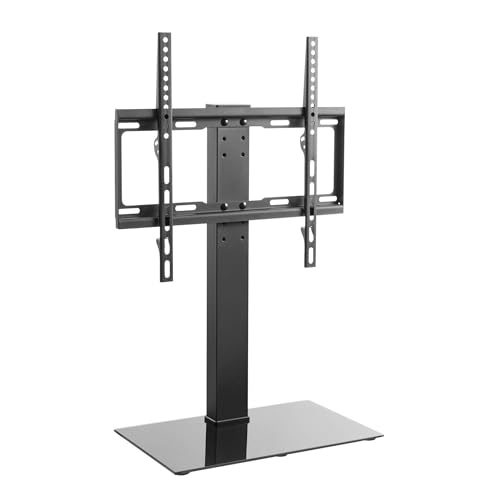TV-Ständer - Audizio TTTS40 TV-Ständer für 32-55-Zoll-Fernseher - Höhenverstellbar in 3 Positionen - Dunkel glänzender 8-mm-Glasfuß - Schwarz von Audizio