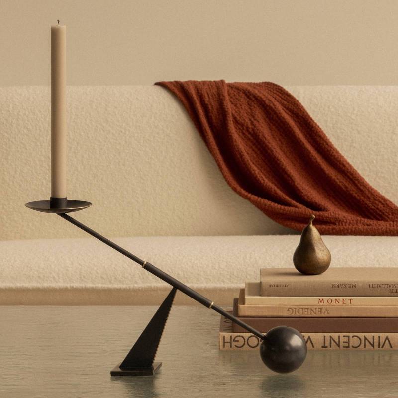 Audo Kerzenständer Interconnect, bronze, Höhe 25,5 cm von Audo Copenhagen