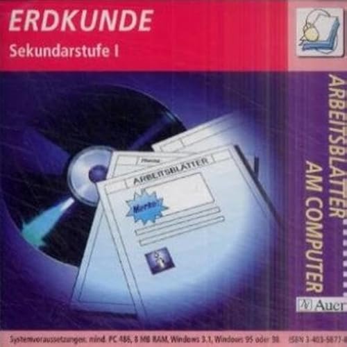 Erdkunde, Sekundarstufe I, 1 CD-ROM 36 fertig gestaltete Arbeitsblätter für den Erdkundeunterricht. Für Windows 95/98 von Auer Verlag i.d.AAP LW