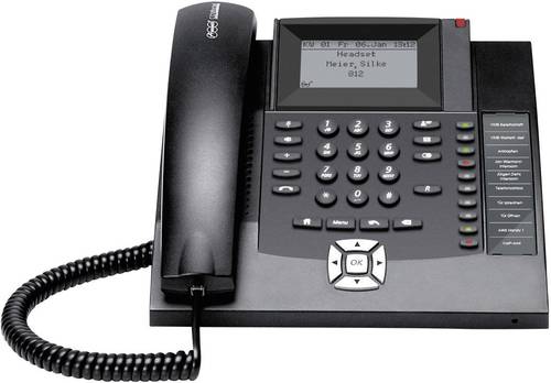 Auerswald COMfortel 1200 Systemtelefon, ISDN Freisprechen Beleuchtetes Display Schwarz von Auerswald