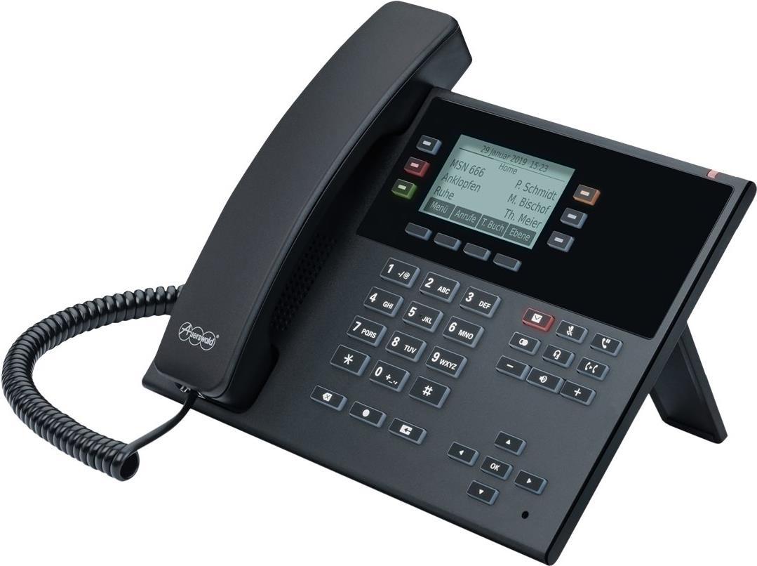 Auerswald COMfortel D-210 - VoIP-Telefon mit Rufnummernanzeige - dreiweg Anruffunktion - SIP, RTCP, RTP, SRTP, SIPS - Schwarz (90278) von Auerswald