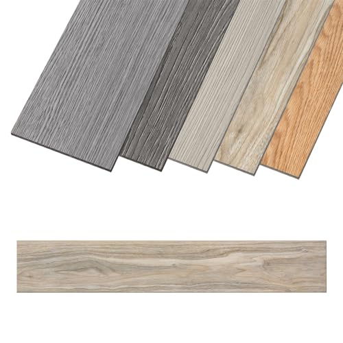 Aufun PVC Bodenbelag Vinylboden Selbstklebend 36 Stück 5.02m², Holzmaserung Bodenfliesen mit Holz-Optik, Vinyl Klebefliesen Wasserfest Rutschfest für Küche, Wohnzimmer, Balkon (Mattes Holzbraun) von AufuN