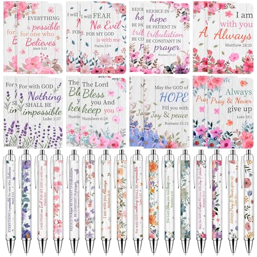 32-teiliges Set mit Blumen-Bibelvers und Bibelvers, christliches Geschenk, Großpackung für Damen und Herren, religiöses Geschenk, Notizblock, Tintenstift, inspirierende Kirche, Partygeschenke für von Augenstern