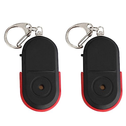 Augnongly 2 x Mini-Pfeife Anti-Verlust Finden Sie Schlüssel Alarm Wireless Smart Tag Ortung Schlüssel Tracker Pfeife Sound LED Tracker hell von Augnongly