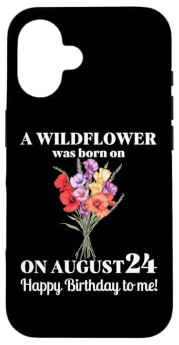 24. August Geburt Blume Gladiolen und Mohn August Geburtstag Hülle für iPhone 16 von August Birthday Wildflower Designs
