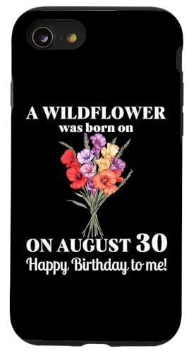 29. August Geburt Blume Gladiolen und Mohn August Geburtstag Hülle für iPhone SE (2020) / 7 / 8 von August Birthday Wildflower Designs