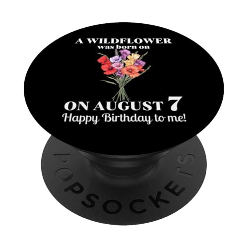 7. August Geburt Blume Gladiolen und Mohn August Geburtstag PopSockets Klebender PopGrip von August Birthday Wildflower Designs