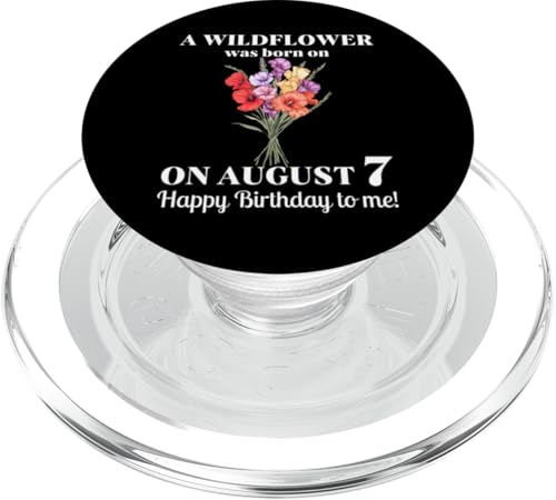 7. August Geburt Blume Gladiolen und Mohn August Geburtstag PopSockets PopGrip für MagSafe von August Birthday Wildflower Designs