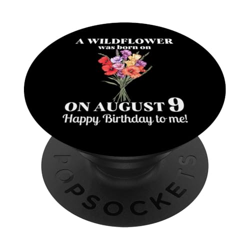 9. August Geburt Blume Gladiolen und Mohn August Geburtstag PopSockets Klebender PopGrip von August Birthday Wildflower Designs