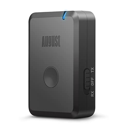 Audio Transmitter Receiver 2 in 1 mit Bluetooth 5.2 - August MR260 - Kopfhörer Adapter Sender Empfänger mit aptX Low Latency 3.5mm AUX - bis zu 13 Stunden Akkulaufzeit für Fernseher Auto TV Radio Audio Transmitter Receiver 2 in 1 mit Bluetooth 5.2 - August MR260 - Kopfhörer Adapter Sender Empfänger mit aptX Low Latency 3.5mm AUX - bis zu 13 Stunden Akkulaufzeit für Fernseher Auto TV Radio von August