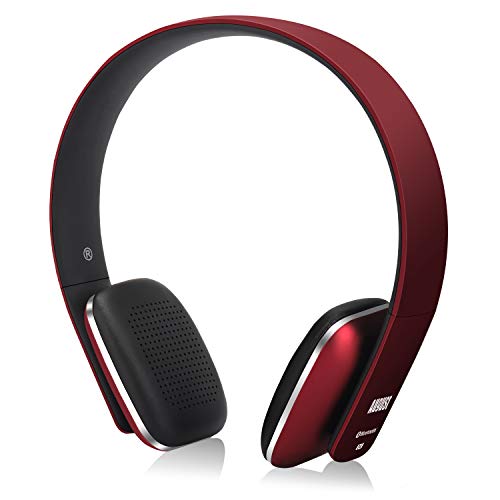 August EP636 - Bluetooth v4.1 NFC Kopfhörer - kabellose Bluetooth Stereo Kopfhörer mit Freisprechfunktion CVC6,0 Geräusch- und Echoreduktion und integriertem 14h Akku für Kinder Erwachsene – rot von August
