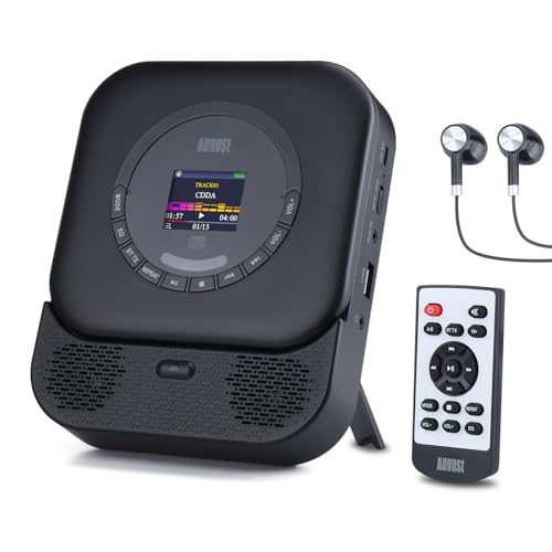 August SE15 wiederaufladbarer CD Player mit Bluetooth 5.3 - tragbarer CD Spieler mit EQ Anti-Skip Wiederholung-Discman USB-C mit Lautsprecher Kopfhörer Fernbedienung Wandhalterung USB/3,5mm AUX In/Out August SE15 wiederaufladbarer CD Player mit Bluetooth 5.3 - tragbarer CD Spieler mit EQ Anti-Skip Wiederholung-Discman USB-C mit Lautsprecher Kopfhörer Fernbedienung Wandhalterung USB/3,5mm AUX In/Out von August