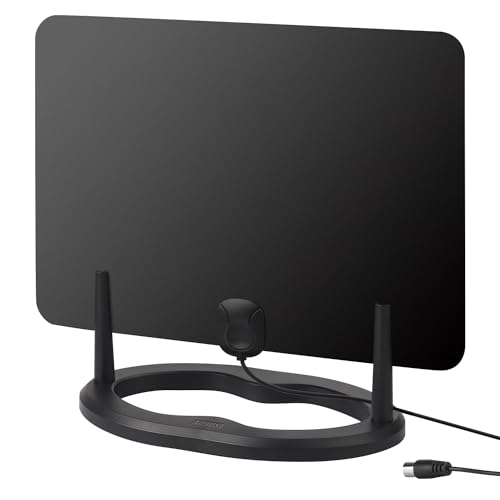 DVB-T/DVB-T2 HD Antenne 1080p - August DTA455 - Digitale TV Antenne 5dBi stärkere Zimmerantenne hohe Reichweite Standfuß/Klebepad 3m Kabel für Fernsehen und alle DVB-T2 Geräte innen außen DVB-T/DVB-T2 HD Antenne 1080p - August DTA455 - Digitale TV Antenne 5dBi stärkere Zimmerantenne hohe Reichweite Standfuß/Klebepad 3m Kabel für Fernsehen und alle DVB-T2 Geräte innen außen von August