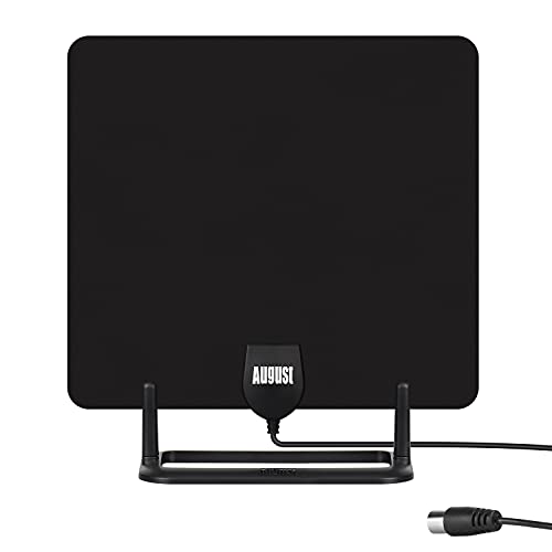 DVB-T/DVB-T2 HD Antenne - August DTA450-5dB Starke Zimmerantenne für digitales terrestrisches Antennenfernsehen in HD – leistungsstarke DVB-T2 Innenantenne mit Standfuß/Klebepad und 3m Koaxial-Kabel DVB-T/DVB-T2 HD Antenne - August DTA450-5dB Starke Zimmerantenne für digitales terrestrisches Antennenfernsehen in HD – leistungsstarke DVB-T2 Innenantenne mit Standfuß/Klebepad und 3m Koaxial-Kabel von August