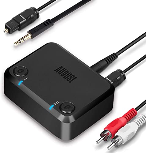 Dual Bluetooth 5.0 Transmitter für TV - August MR270-HD - Kabelloser Audio Adapter mit aptX HD niedriger Latenz, Multipoint um Zwei Kopfhörer gleichzeitig zu verbinden 15 Std Akkulaufzeit HiFi Sender von August
