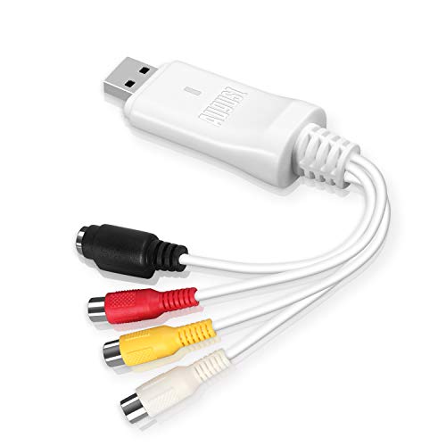 USB Video Grabber - [2025 Modell] August VGB300 - Audio Video Konverter zum Digitalisieren von VHS und Hi8 Kassetten - Plug&Play Video Capture Adapter für Windows und macOS von August