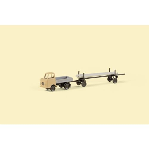 44658 Multicar M22 Pritsche mit Langmaterialanhänger von Auhagen