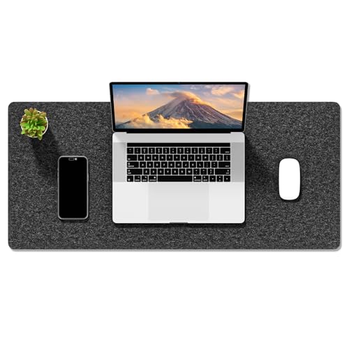 Auhoahsil Filz-Schreibtischmatte, minimalistisches großes Mauspad, XL, 80 x 30 cm, Schreibtischunterlage für Desktop, Tastatur, Laptop, Computer, Büro, Arbeit von zu Hause, Gaming, Dunkelgrau Auhoahsil Filz-Schreibtischmatte, minimalistisches großes Mauspad, XL, 80 x 30 cm, Schreibtischunterlage für Desktop, Tastatur, Laptop, Computer, Büro, Arbeit von zu Hause, Gaming, Dunkelgrau von Auhoahsil